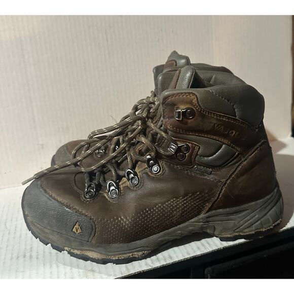 Vasque St Elias GTX Hiking Boots Size 10M Brown Leather Vibram GoreTex Women's - Picture 2 of 9